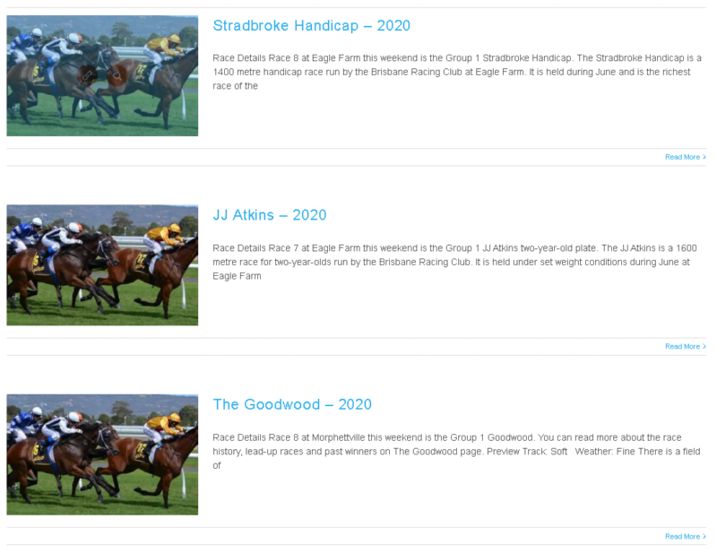 Australian Horse Racing Calender